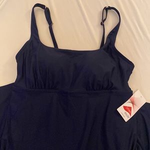 Navy Land’s End swim dress one-piece, size 10 regular